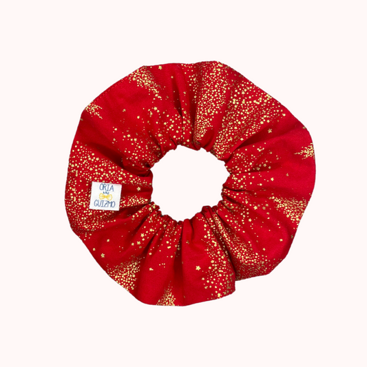 Scrunchie Sapin Doré Rouge