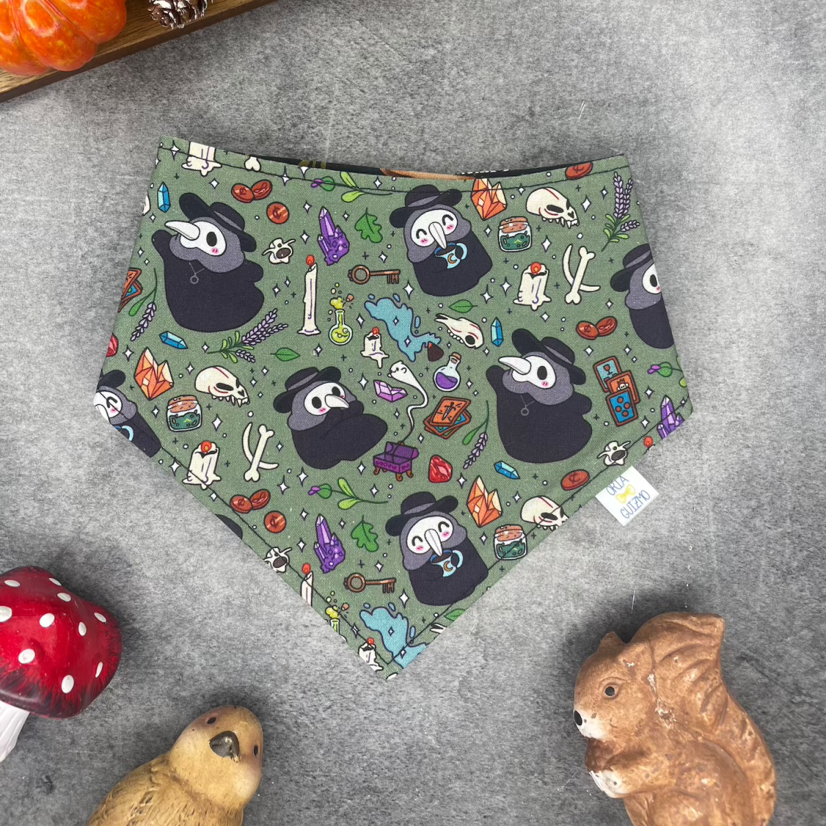 Bandana docteur Schnabel champignons réversible pour chien
