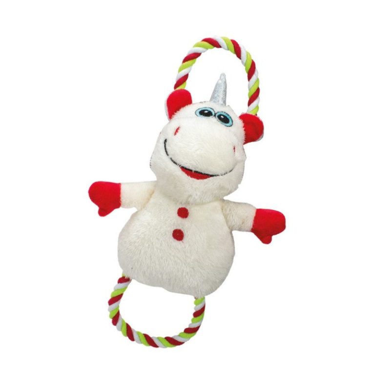Peluche licorne de Noël sonore à corde pour chien