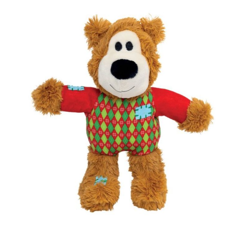 Peluche Kong Holiday Wildknots Sweater Bear Noël pour chien