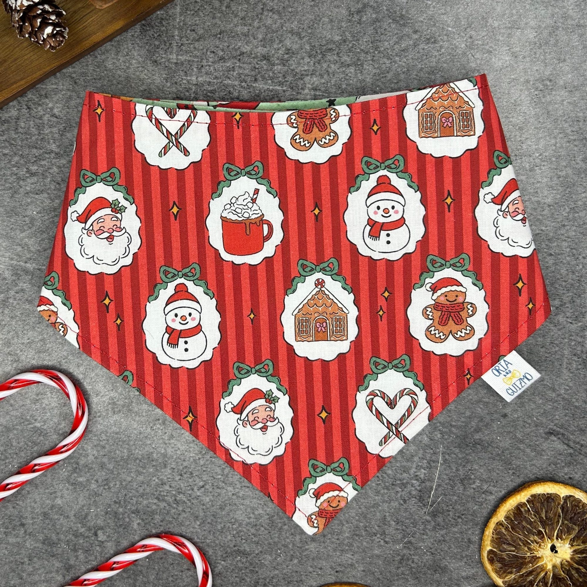 Bandana Dear Santa Noël réversible pour chien