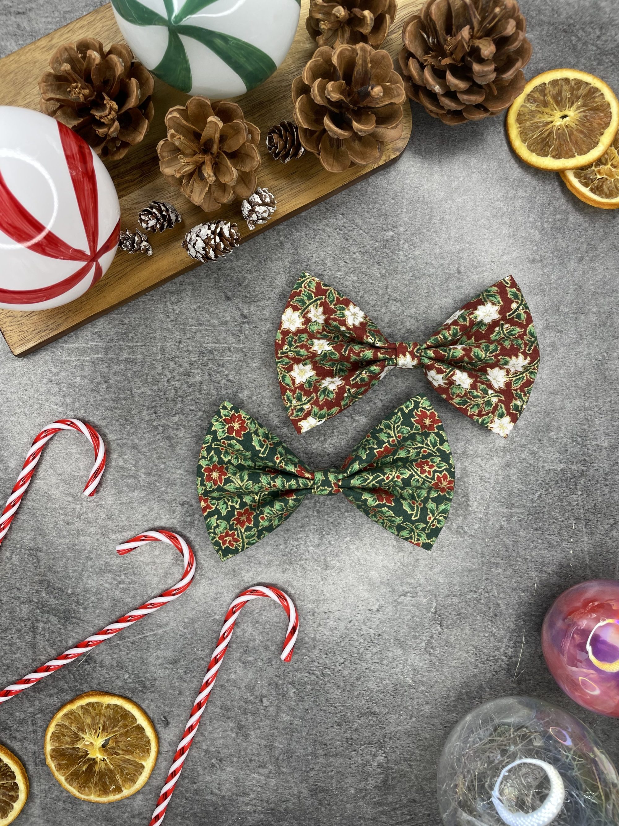 Nœud Holly Noël pour chien et chat