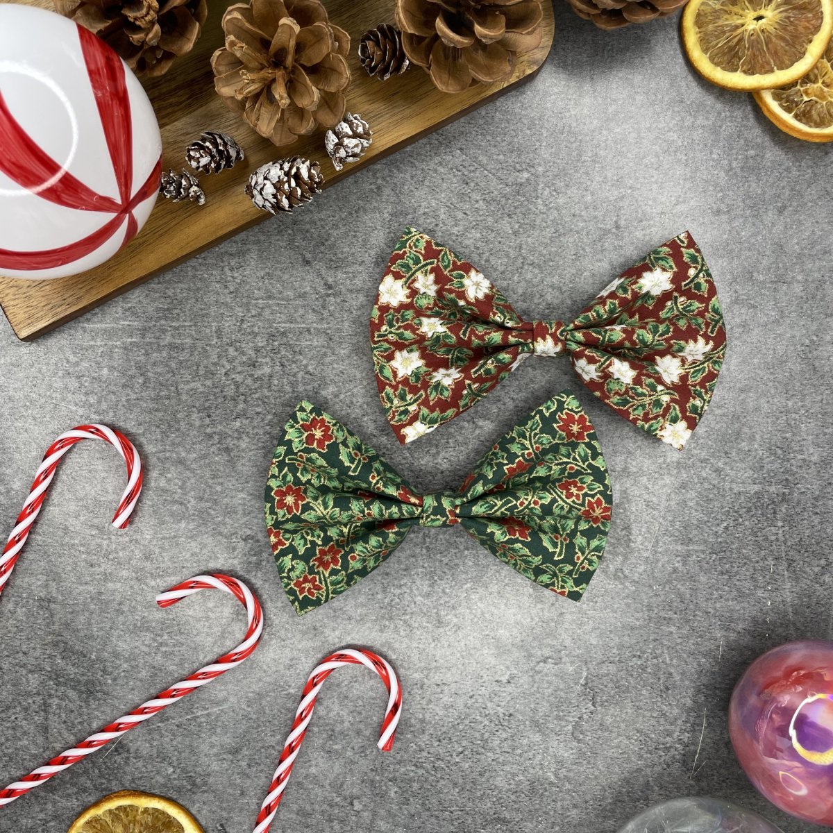 Nœud Holly Noël pour chien et chat