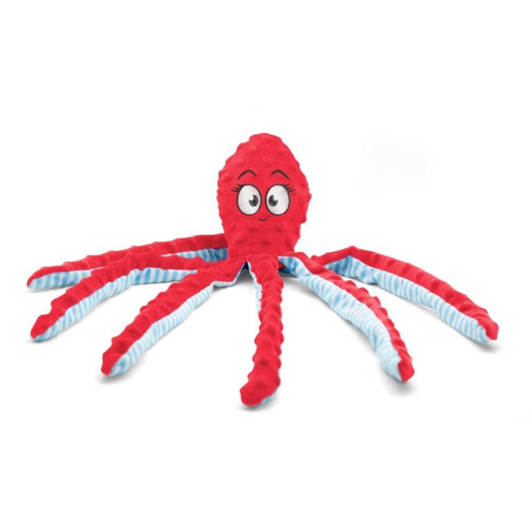 Peluche pieuvre sonore à tentacules pour chien