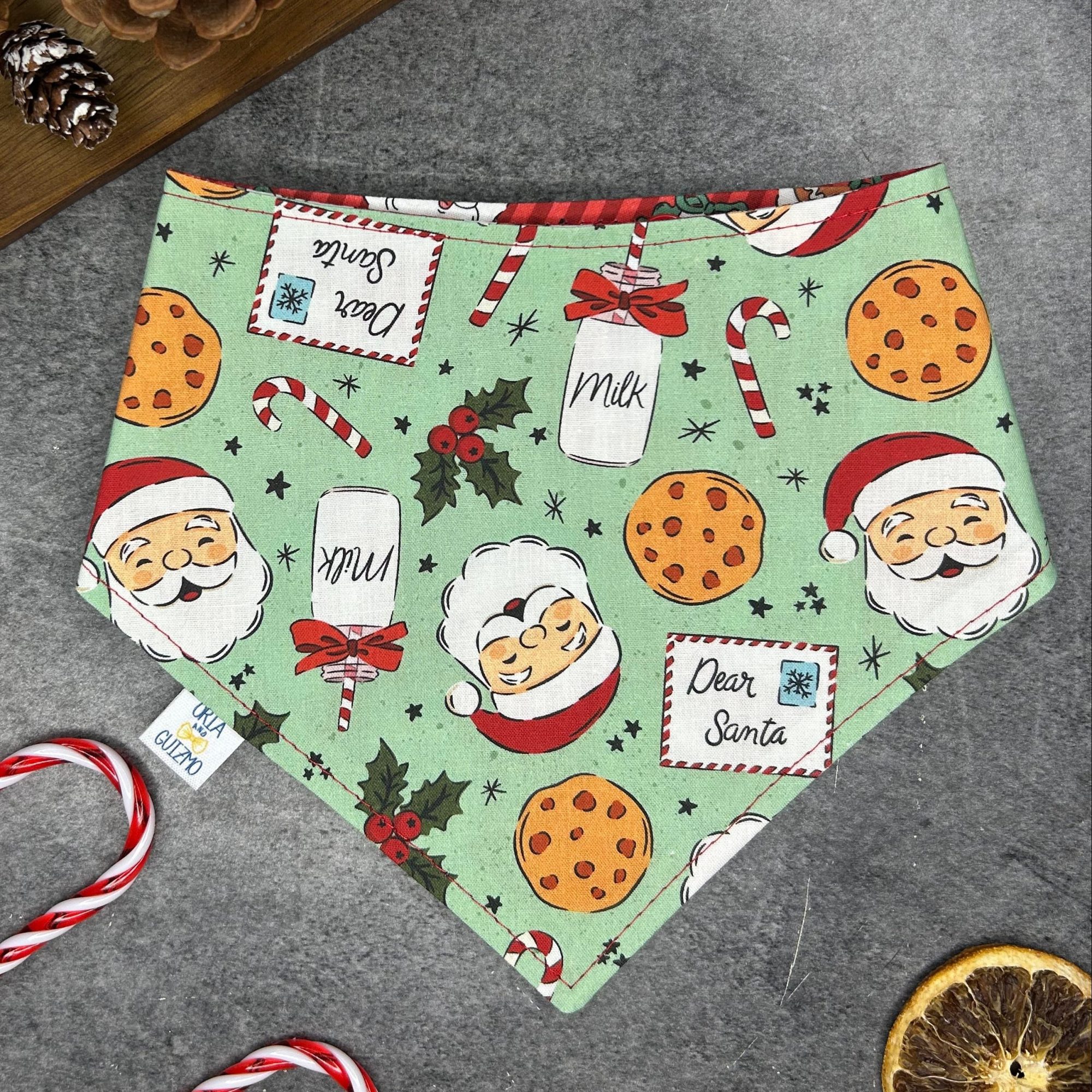Bandana Dear Santa Noël réversible pour chien